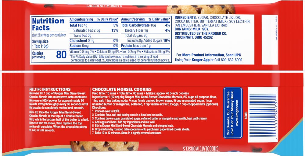 slide 2 of 3, Kroger Semi-Sweet Mini Chocolate Baking Chips, 12 oz