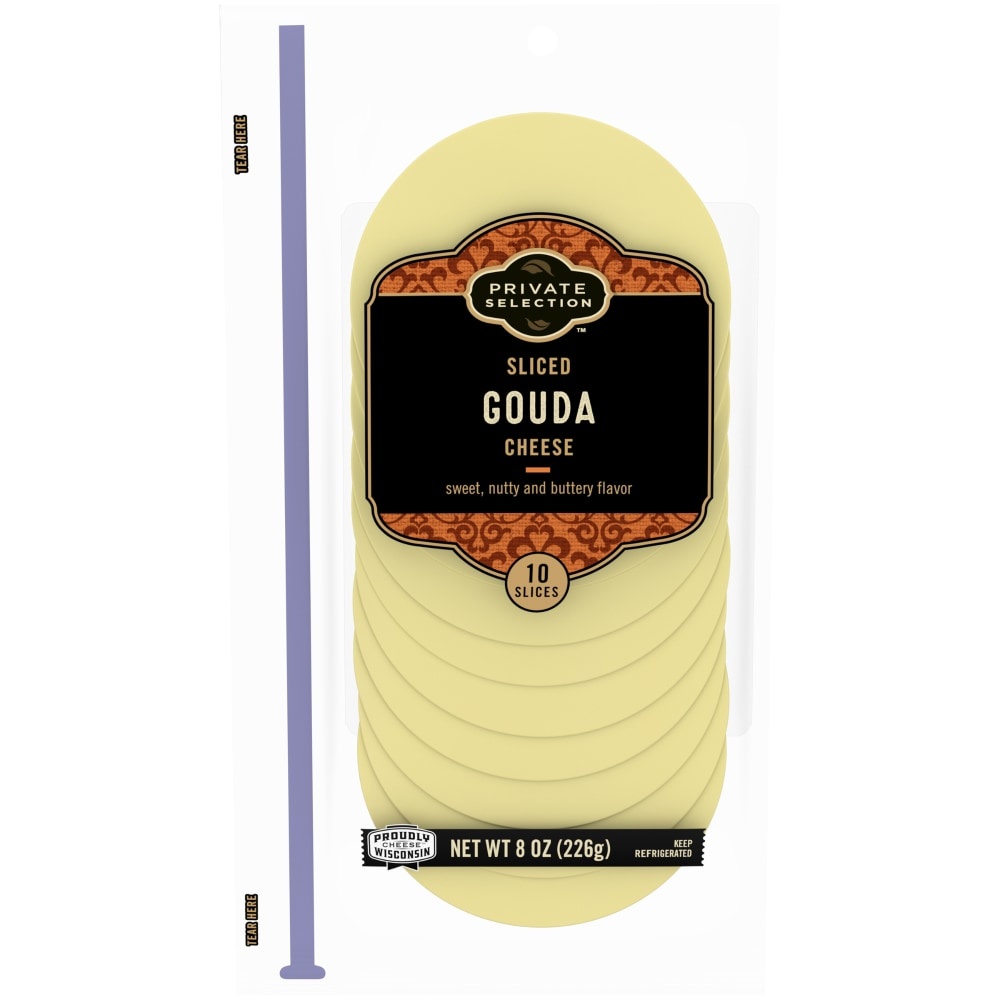 slide 1 of 1, Private Selection Sliced Gouda Cheese, 8 ct