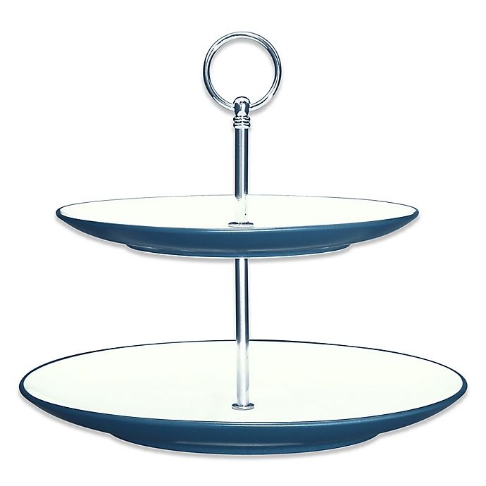 slide 1 of 1, Noritake Colorwave 2-Tier Server - Blue, 1 ct