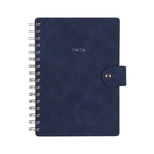 slide 4 of 10, 2026 Citrine Monthly/Weekly Small Customizable Twin Loop Planner, 5-3/4"" x 8"", Navy Blue, January To December, PZ0031S002, 1 ct