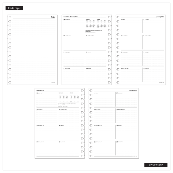 slide 2 of 10, 2026 Citrine Monthly/Weekly Small Customizable Twin Loop Planner, 5-3/4"" x 8"", Navy Blue, January To December, PZ0031S002, 1 ct