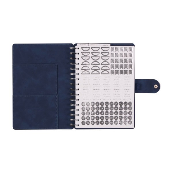 slide 6 of 10, 2026 Citrine Monthly/Weekly Small Customizable Twin Loop Planner, 5-3/4"" x 8"", Navy Blue, January To December, PZ0031S002, 1 ct