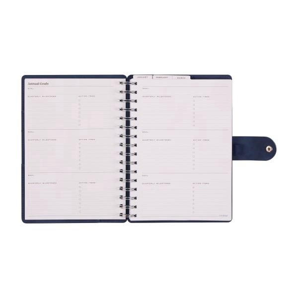 slide 5 of 10, 2026 Citrine Monthly/Weekly Small Customizable Twin Loop Planner, 5-3/4"" x 8"", Navy Blue, January To December, PZ0031S002, 1 ct