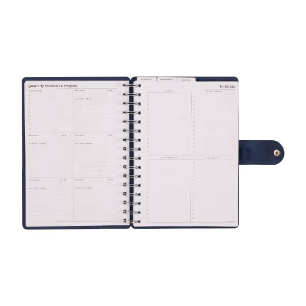 slide 3 of 10, 2026 Citrine Monthly/Weekly Small Customizable Twin Loop Planner, 5-3/4"" x 8"", Navy Blue, January To December, PZ0031S002, 1 ct