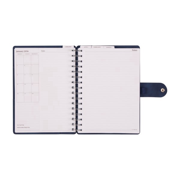 slide 10 of 10, 2026 Citrine Monthly/Weekly Small Customizable Twin Loop Planner, 5-3/4"" x 8"", Navy Blue, January To December, PZ0031S002, 1 ct