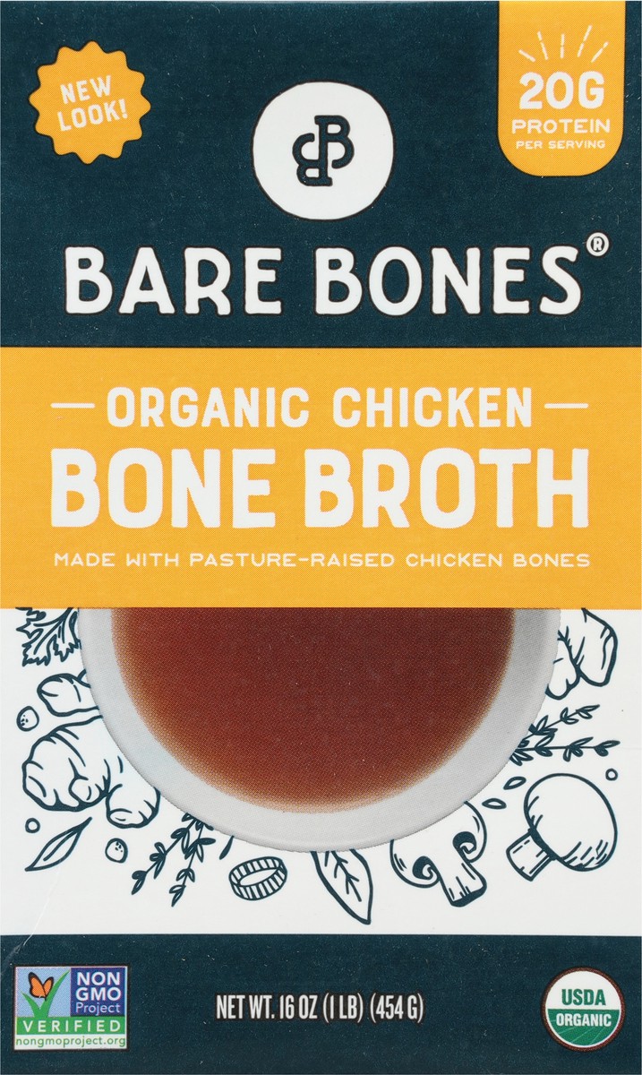 slide 2 of 9, Bare Bones Organic Chicken Bone Broth 16 oz, 16 oz