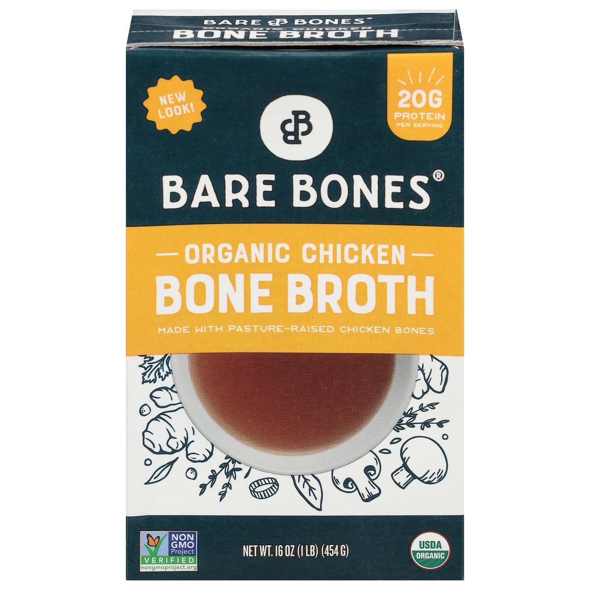 slide 1 of 9, Bare Bones Organic Chicken Bone Broth 16 oz, 16 oz