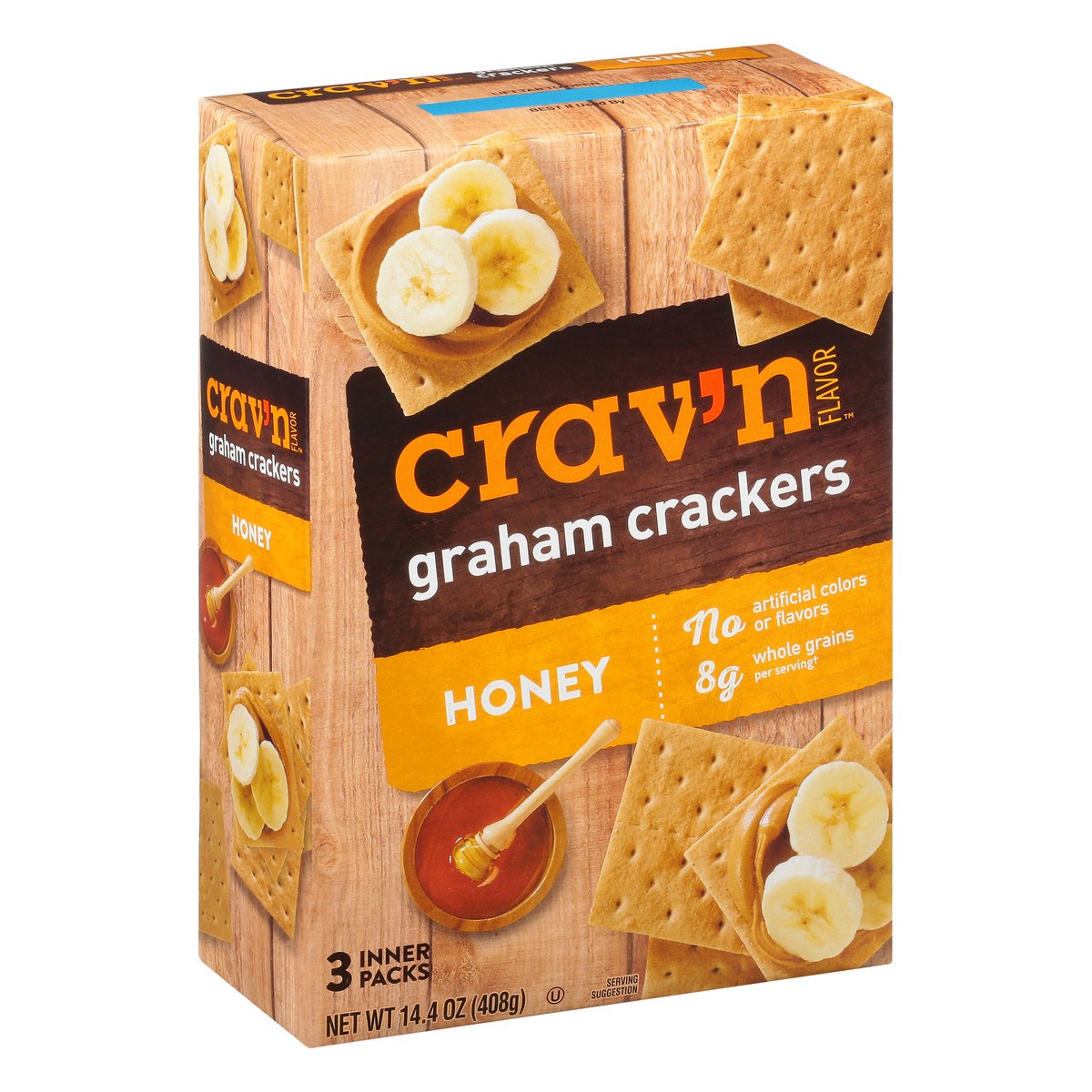slide 4 of 9, Crav'n Flavor 3 Packs Honey Graham Crackers 3 ea, 3 ct