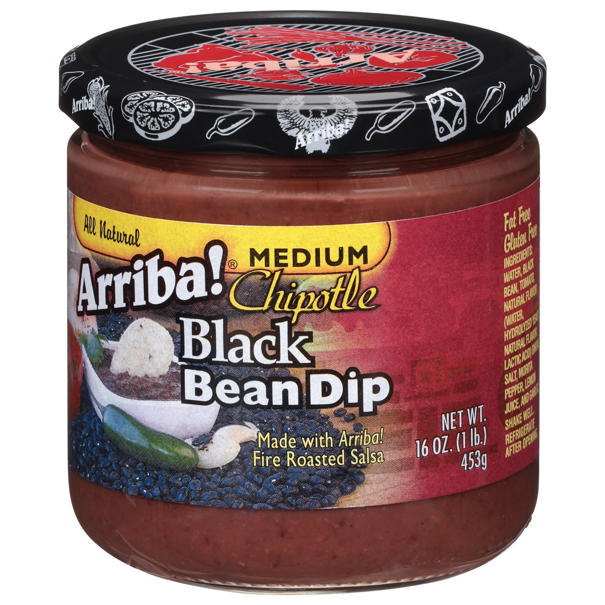 slide 5 of 9, Arriba! Medium Chipotle Black Bean Dip 16 oz, 16 oz