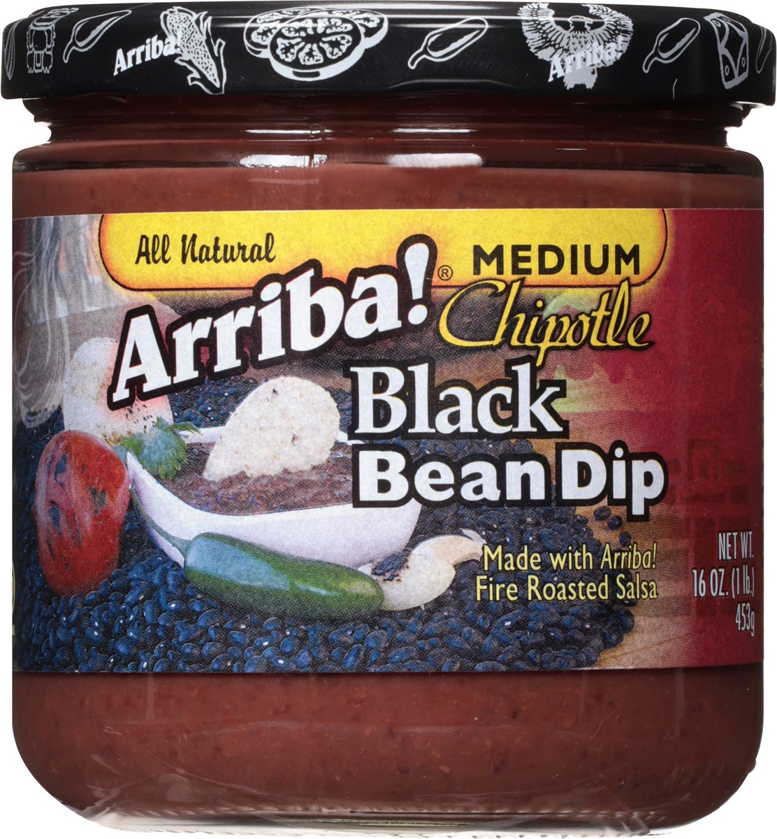 slide 2 of 9, Arriba! Medium Chipotle Black Bean Dip 16 oz, 16 oz