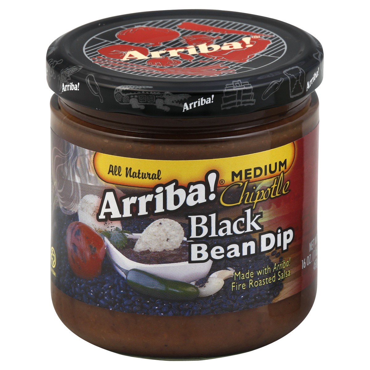 slide 1 of 9, Arriba! Medium Chipotle Black Bean Dip 16 oz, 16 oz