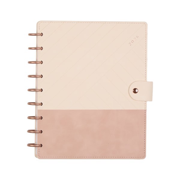 slide 4 of 10, 2026 Citrine Monthly/Weekly Classic Disc Bound Planner, 7"" x 9-1/4"", Ivory Diagonals, January To December, PD0123C007, 1 ct