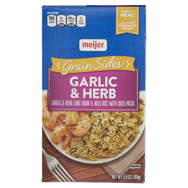 Meijer Grain Sides Garlic & Herb Long Grain & Wild Rice Mix 6 oz Shipt