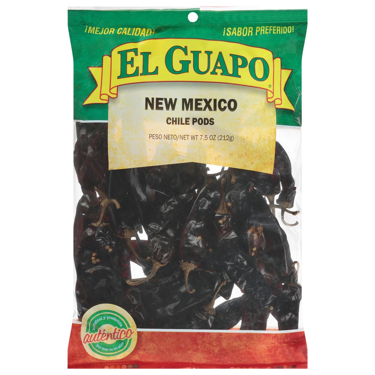 slide 1 of 9, El Guapo Whole New Mexico Chili Pods (Chile Nuevo Mexico Entero), 7.5 oz, 7.5 oz