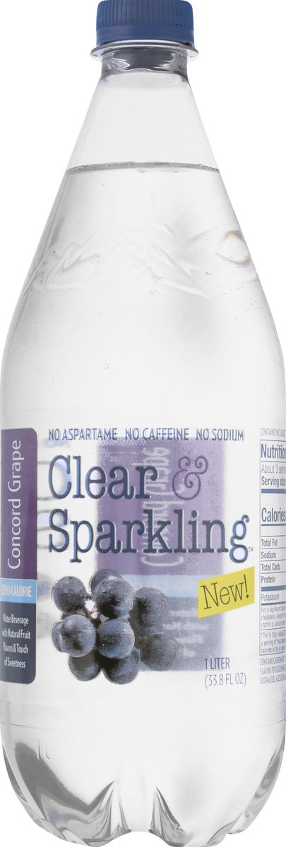 slide 9 of 13, Clear & Sparkling Concord Grape Water Beverage - 1 l, 1 l