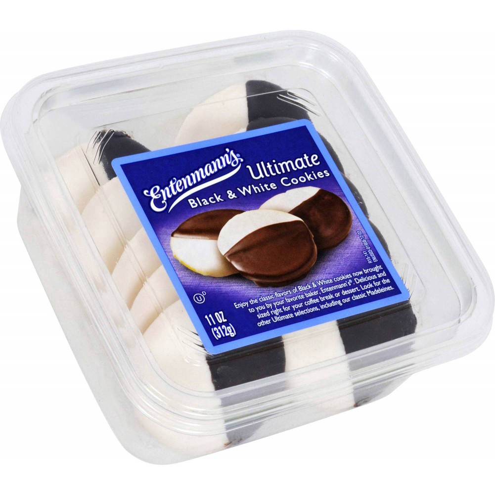 slide 24 of 25, Entenmann's Ultimate Black & White Cookies, 11 oz, Chocolate & Vanilla Cookies, Container, 11 oz