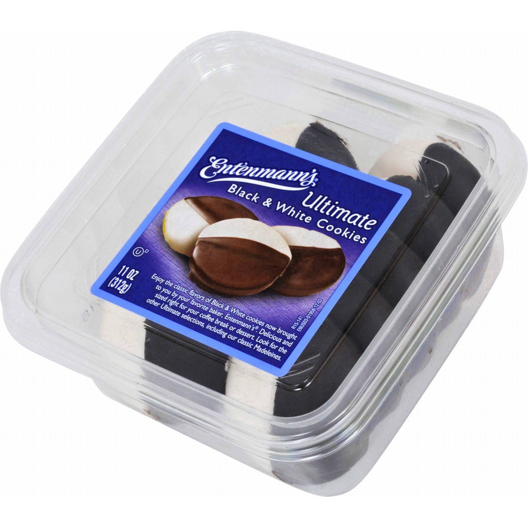 slide 11 of 25, Entenmann's Ultimate Black & White Cookies, 11 oz, Chocolate & Vanilla Cookies, Container, 11 oz