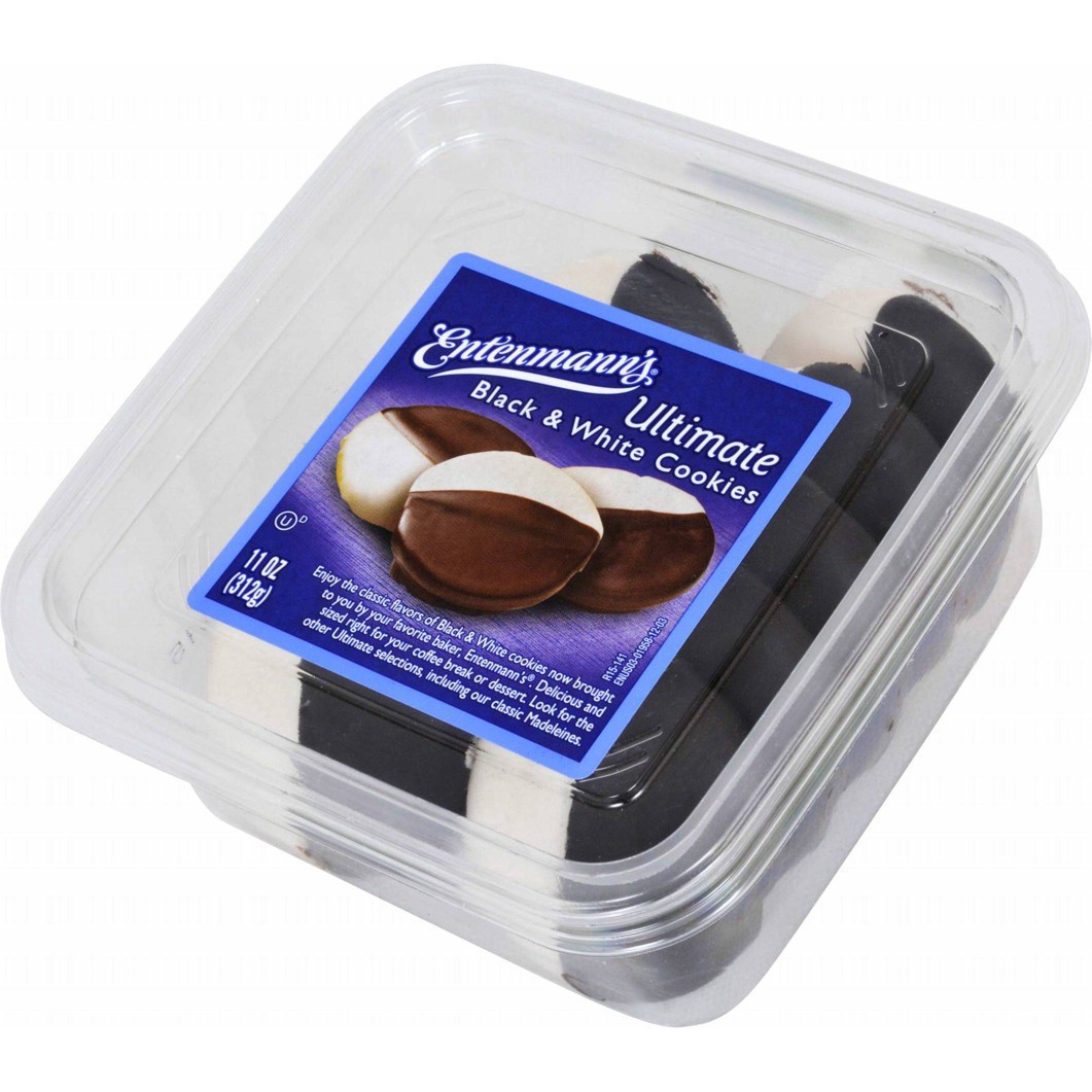 slide 25 of 25, Entenmann's Ultimate Black & White Cookies, 11 oz, Chocolate & Vanilla Cookies, Container, 11 oz