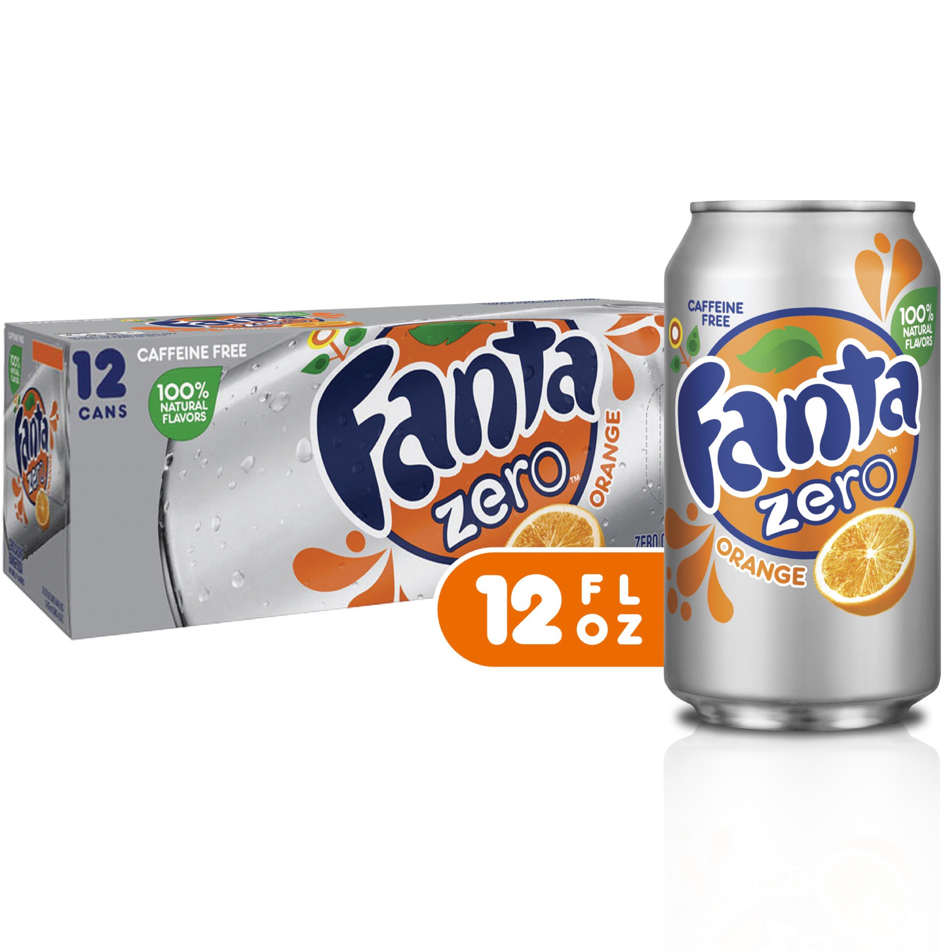 slide 1 of 8, Fanta Orange Zero Sugar Fridge Pack Cans, 12 ct; 12 fl oz