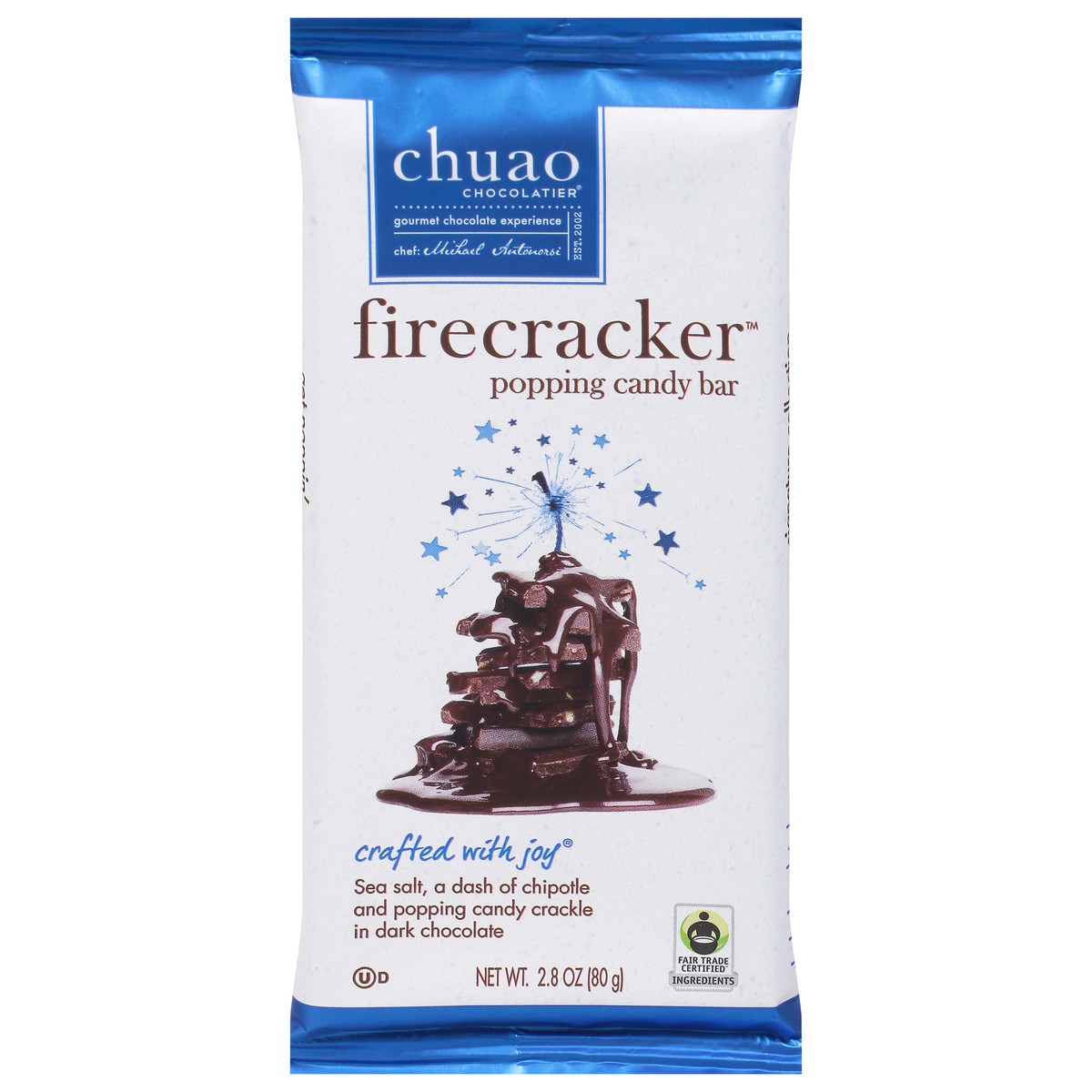 slide 1 of 1, Chuao Chocolatier Firecracker Popping Candy Bar 2.8 oz, 2.8 oz