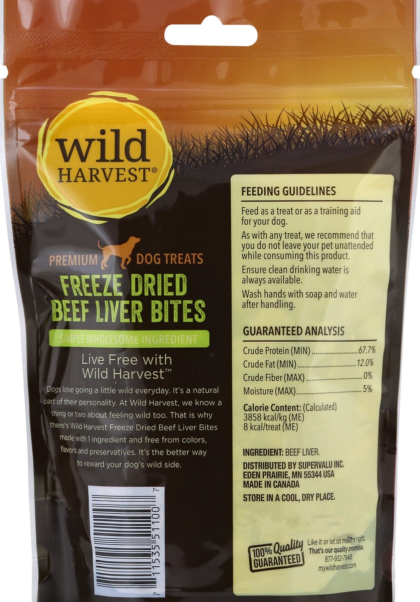 slide 5 of 7, Wild Harvest Beef Liver Dog Treat Bites, 2.3 oz