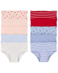 Carter&#x27;s Kid 10-Pack Strawberry Brief Stretch Cotton Undies Blue/Red 6-6X