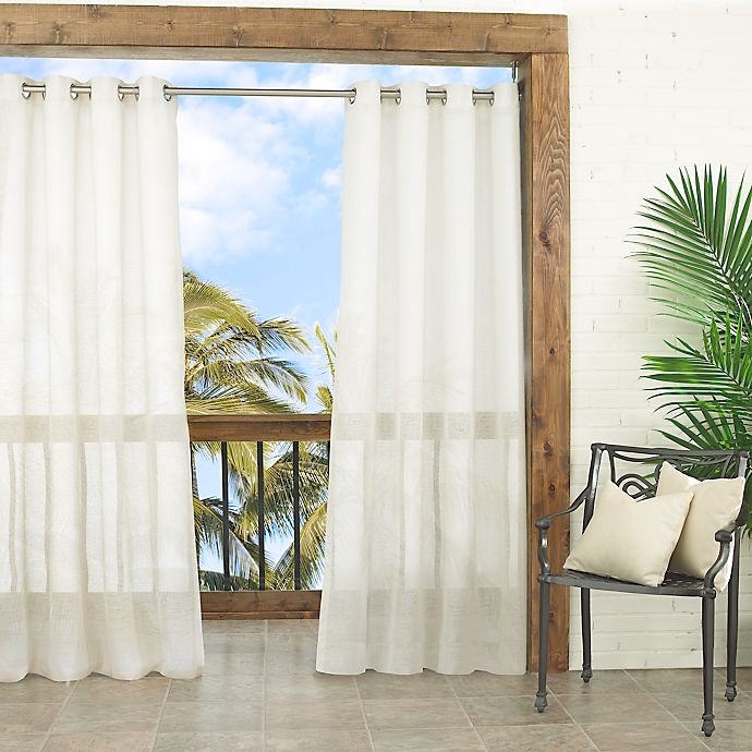 slide 1 of 4, Waverly Resort Sun-n-Shade Sheer Grommet Window Curtain Panel - Ivory, 95 in