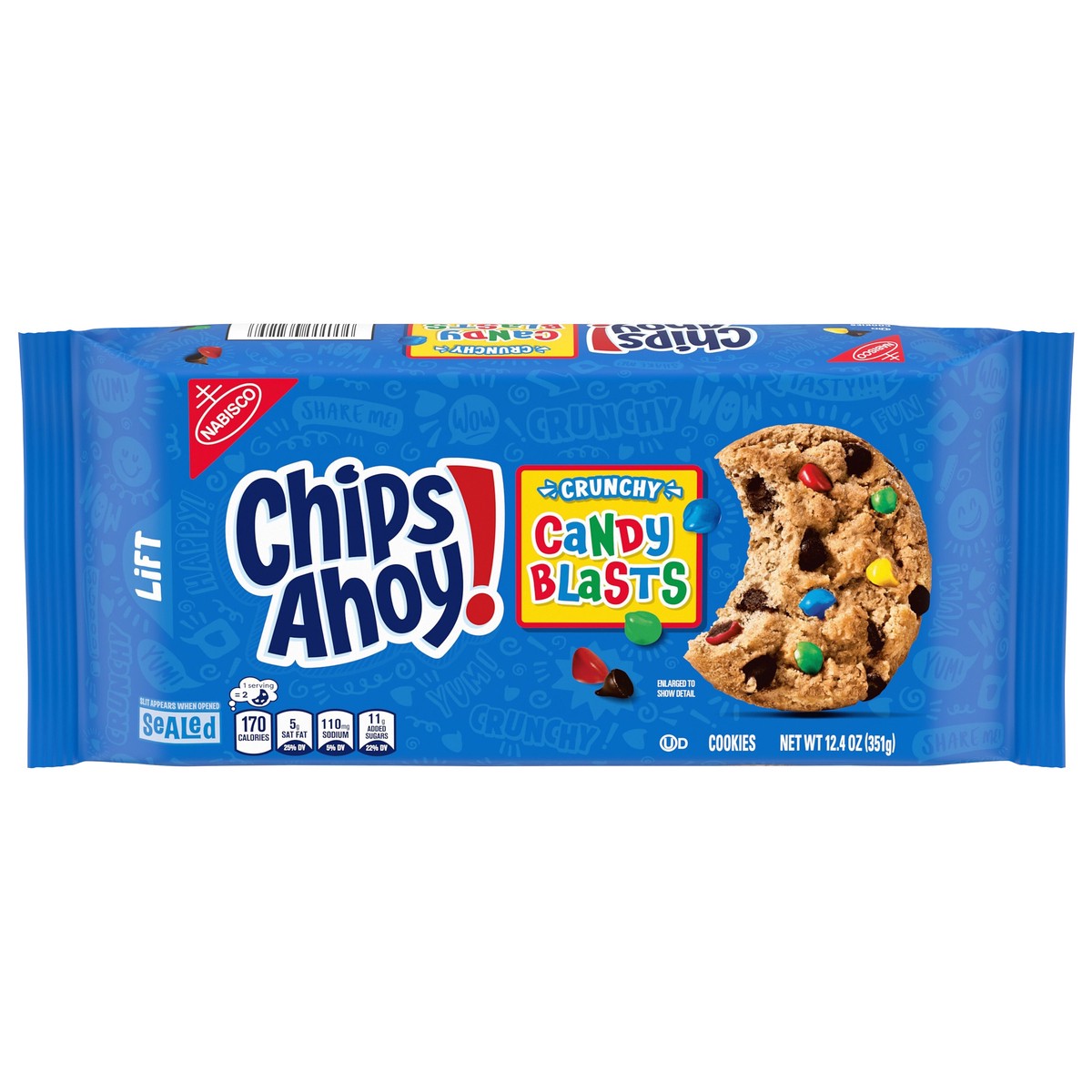 slide 1 of 14, CHIPS AHOY! Crunchy Candy Blasts, Fudgy, Chocolate Chip Cookies, 12.4 oz, 12.4 oz