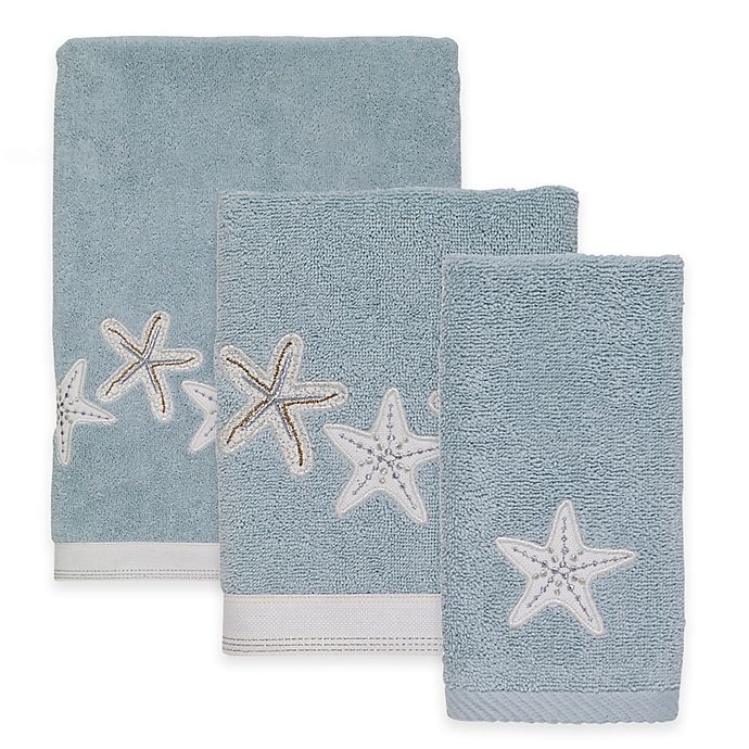 slide 1 of 1, Avanti Sequin Shells Mineral Hand Towel, 1 ct