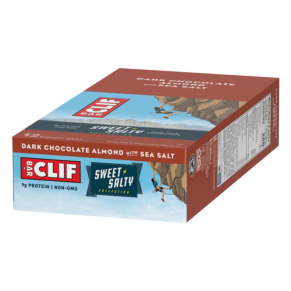 slide 3 of 10, CLIF Sweet Salty Dark Chocolate Almond With Sea Salt Energy Bars, 12 ct; 2.4 oz