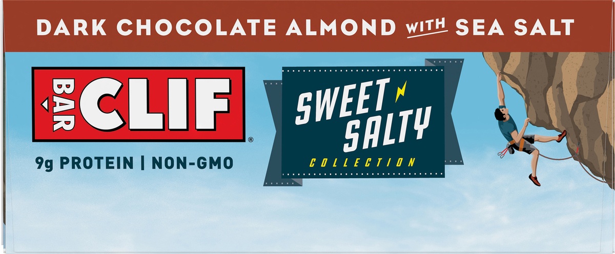 slide 9 of 10, CLIF Sweet Salty Dark Chocolate Almond With Sea Salt Energy Bars, 12 ct; 2.4 oz