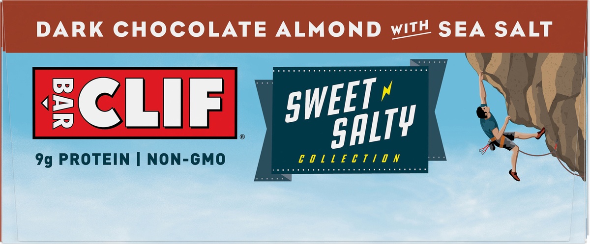 slide 10 of 10, CLIF Sweet Salty Dark Chocolate Almond With Sea Salt Energy Bars, 12 ct; 2.4 oz