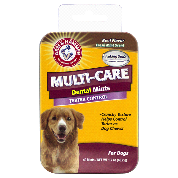 slide 1 of 1, ARM & HAMMER Multi-Care Dental Mints For Dogs in Beef Flavor, 40 ct