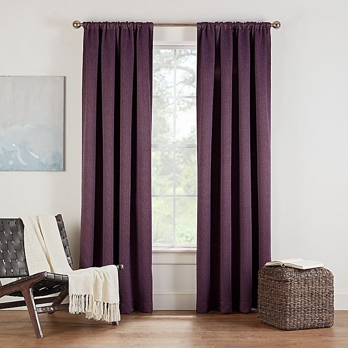 slide 1 of 3, Eclipse Twilight Luna Rod Pocket Room Darkening Window Curtain Panel - Plum, 72 in