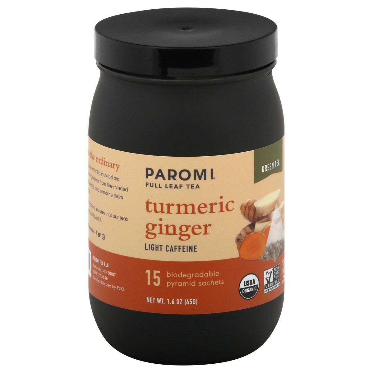 slide 1 of 9, Paromi Tea Turmeric G, 15 ct