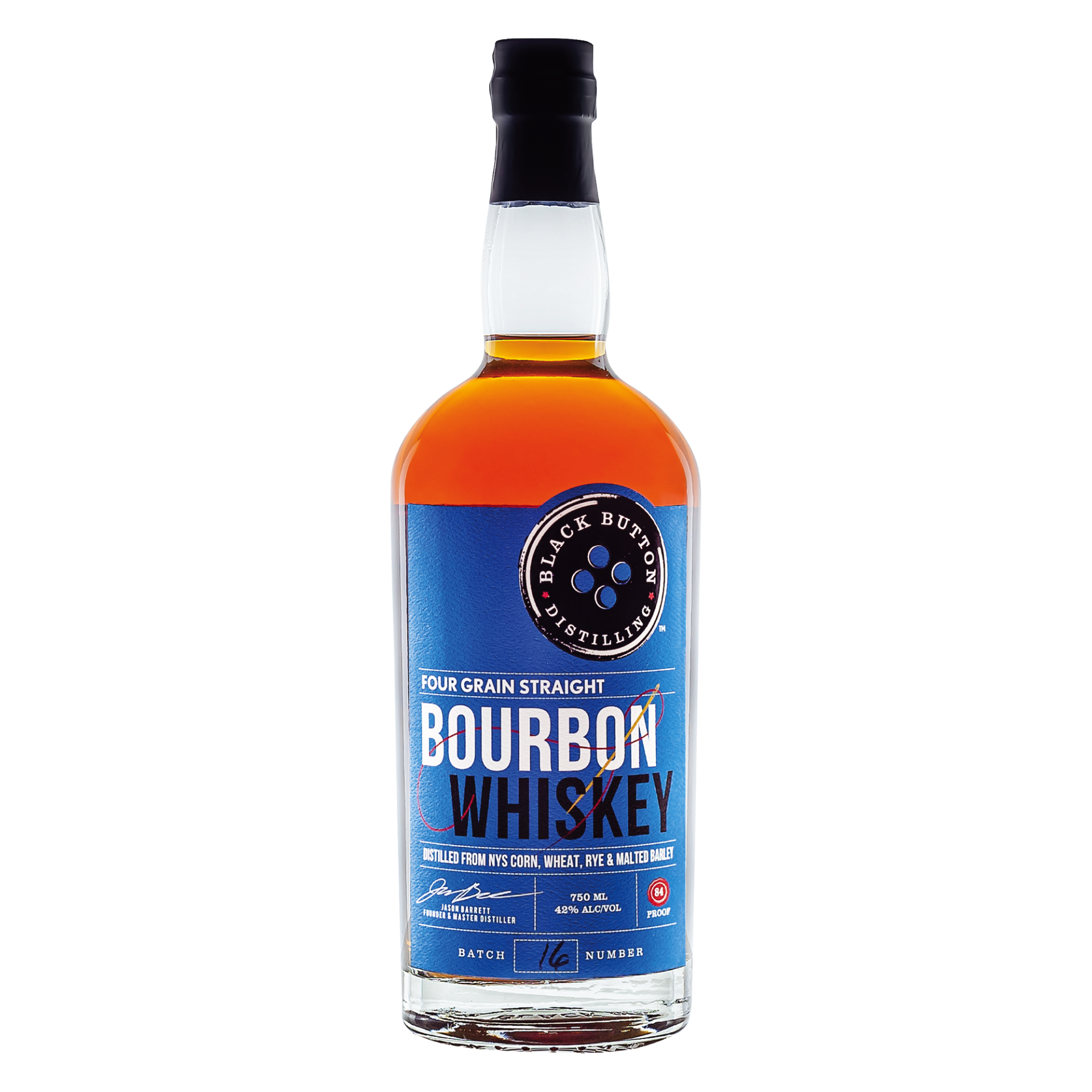 slide 1 of 2, Black Button Distilling Four Grain Straight Bourbon Whiskey, 750 ml
