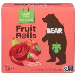 BEAR Apple-Pear Strawberry Fruit Rolls 5 ea