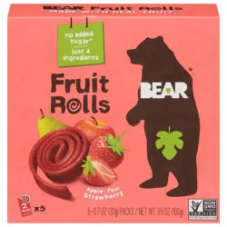 BEAR Apple-Pear Strawberry Fruit Rolls 5 - 2 Roll Packs