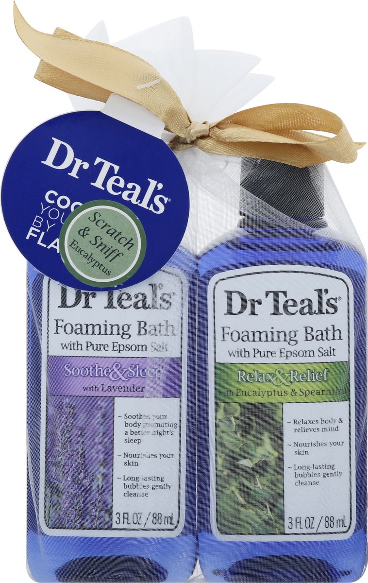 slide 6 of 11, Dr. Teal's With Pure Epsom Salt Eucalyptus & Spearmint/Lavender Foaming Bath 2 ea, 2 ct