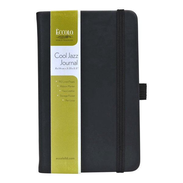 slide 1 of 3, Eccolo Cool Jazz Ruled Journal - Black, 1 ct