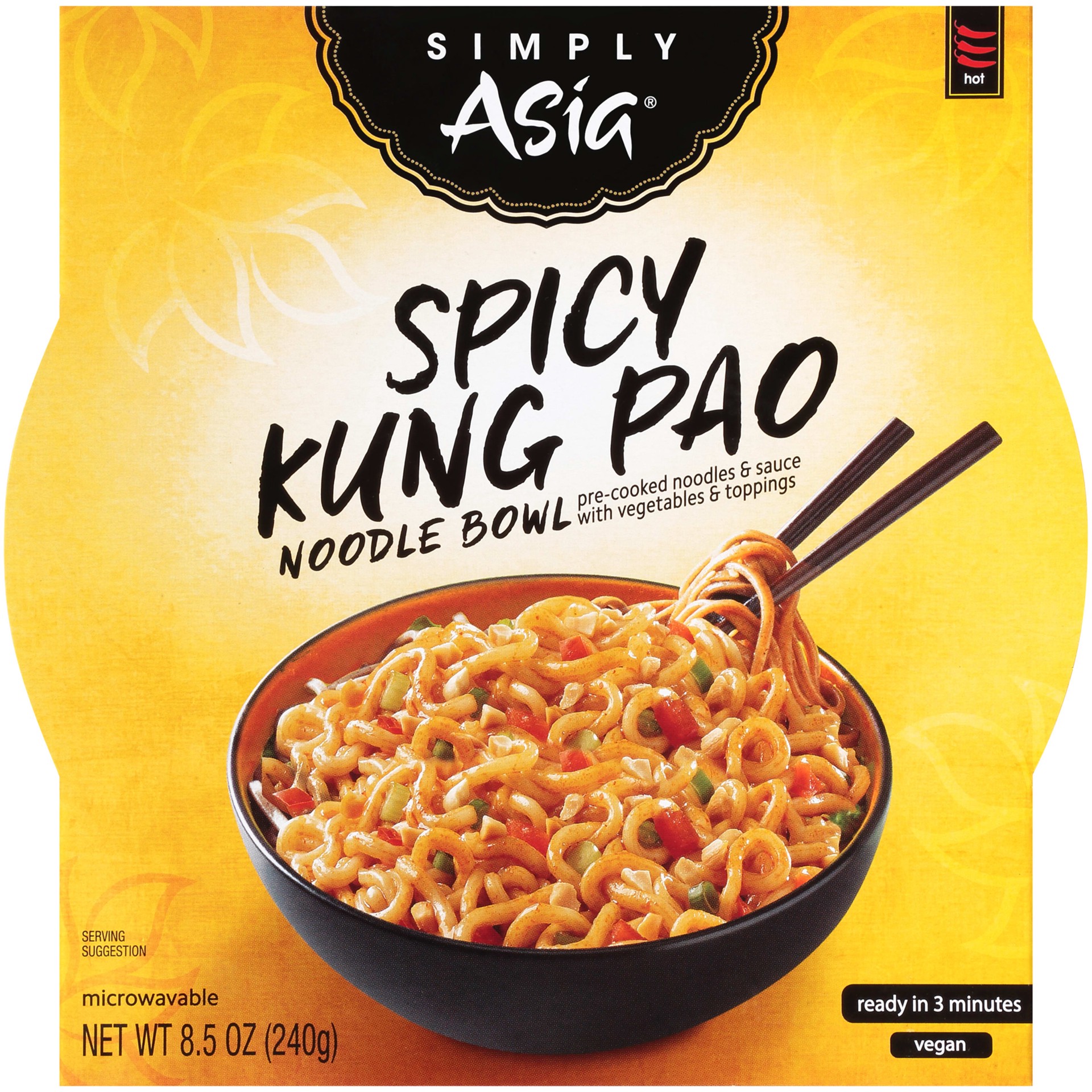 slide 1 of 1, Simply Asia Spicy Kung Pao Noodle Bowl, 8.5 oz, 8.5 oz