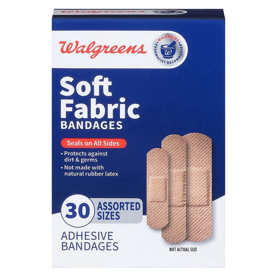 slide 1 of 5, Walgreens Soft Fabric Assorted Bandages, 30 ct