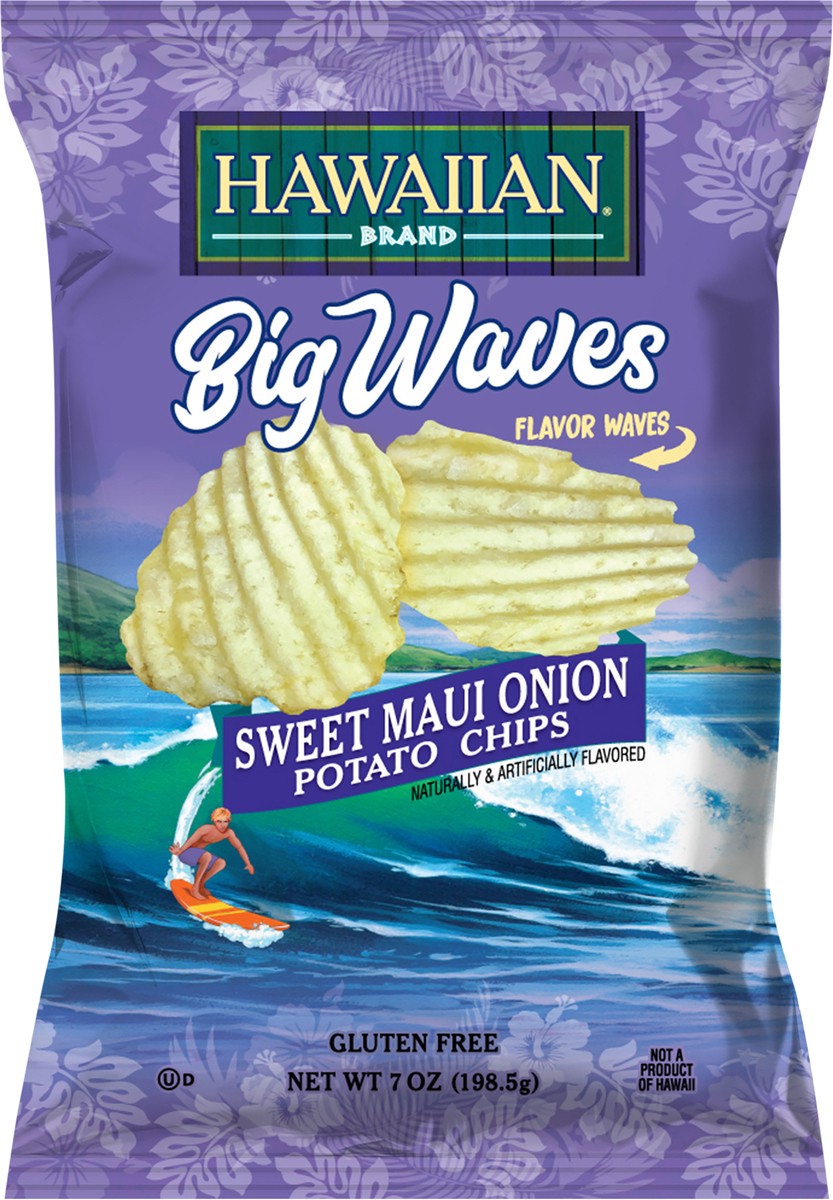 slide 2 of 7, Hawaiian 7 oz Hawaiian Big Waves Sweet Maui Onion Chip, 7 oz