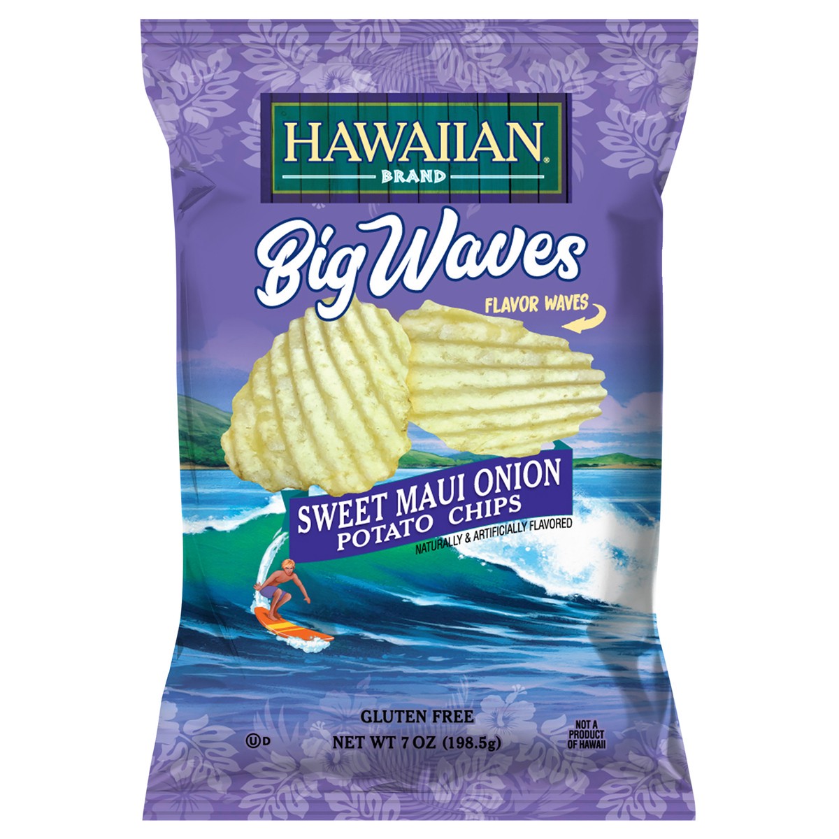slide 1 of 7, Hawaiian 7 oz Hawaiian Big Waves Sweet Maui Onion Chip, 7 oz