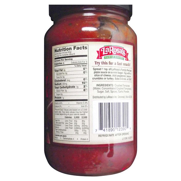 slide 5 of 5, La Rosa's Pizza Sauce, 14 oz