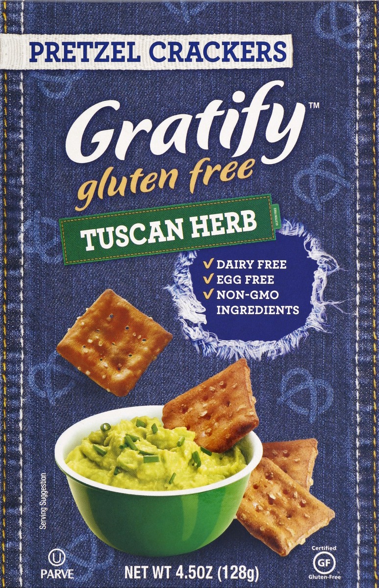 slide 4 of 4, Gratify Tuscan Herb Pretzel Crackers, 4.5 oz