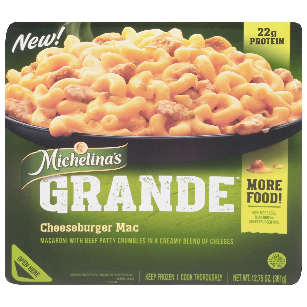 slide 1 of 11, Michelina's Grande Cheeseburger Mac, 12.75 oz