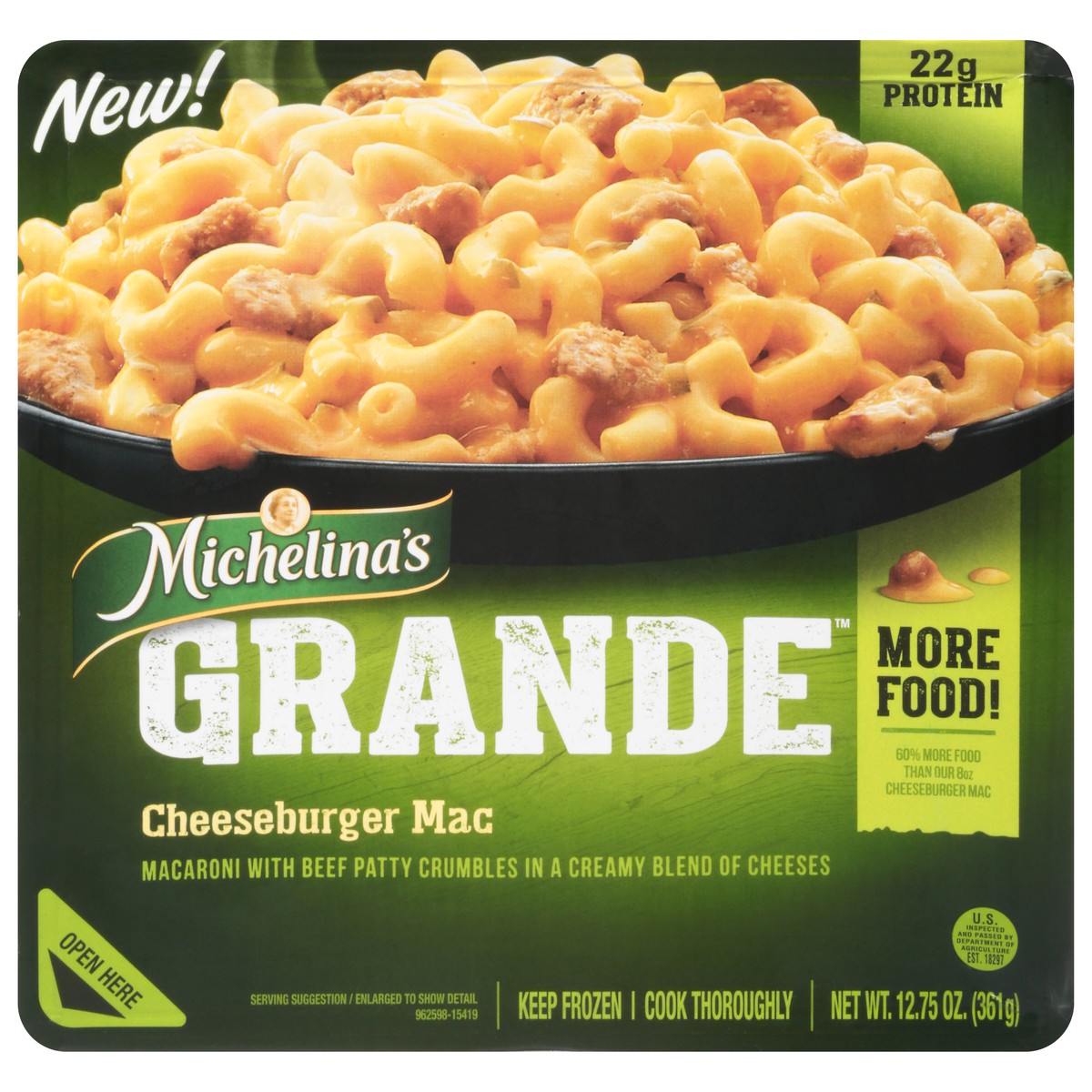 slide 1 of 9, Michelina's Grande Cheeseburger Mac 12.75 oz, 12.75 oz