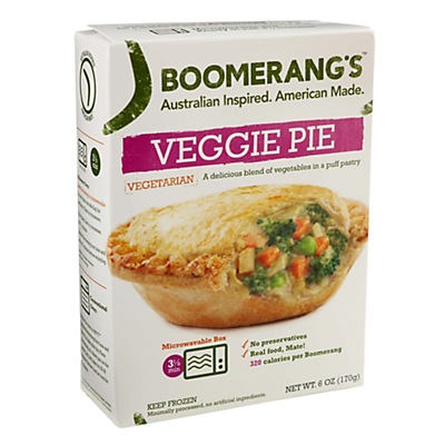 slide 1 of 1, Boomerang's Veggie Pie Australian Inspired, 6 oz