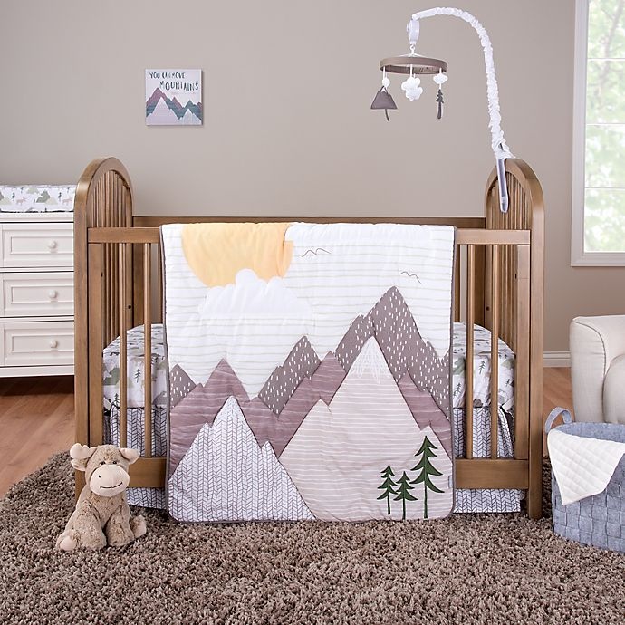 slide 1 of 4, Trend Lab Mountain Baby Crib Bedding Set - Grey, 3 ct